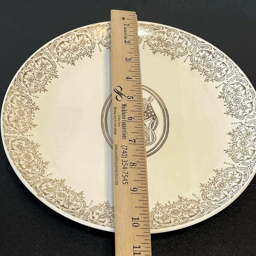 Glamour American Limoges Plate Daughters Of America Holy Bible 22K Gold Trim USA